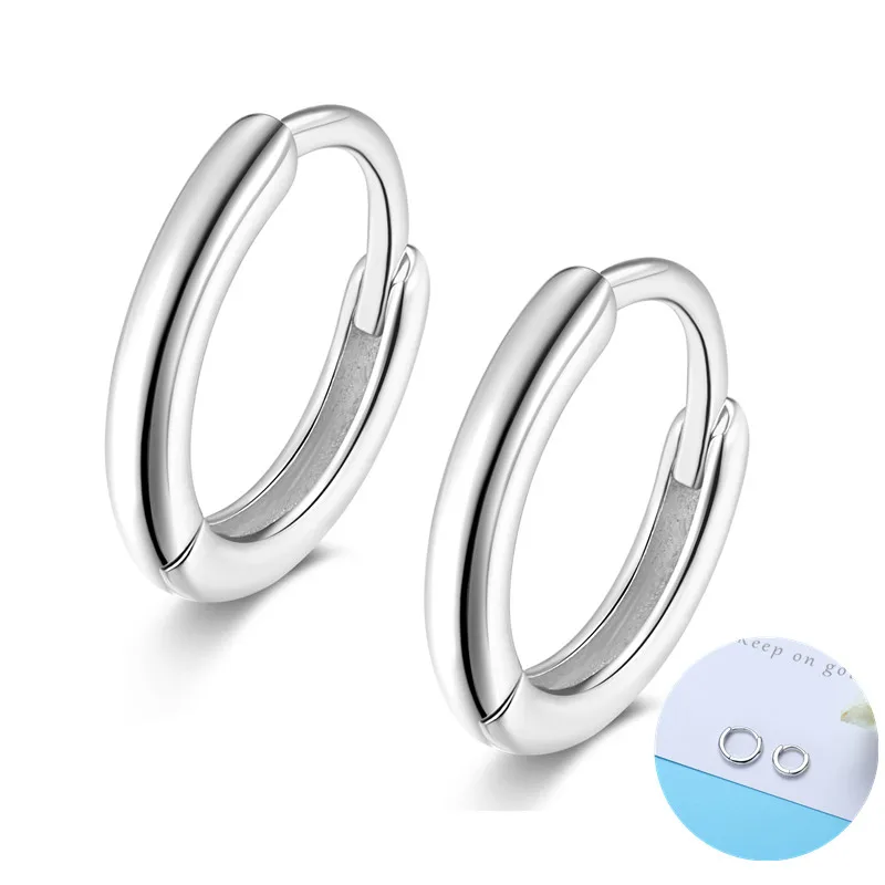 

7mm 9mm Plated Platinum 925 Sterling Silver Huggie Hoop Earrings Small Helix Cartilage Conch Piercing Earrings For Women Men