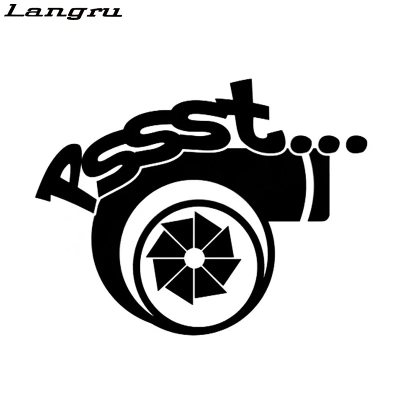 Забавная виниловая наклейка Langru 17 8 см * 13 6 Pssst Turbo автомобильная для гонок