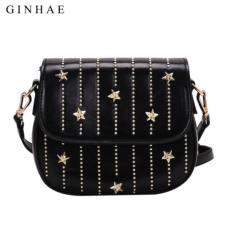 Роскошная сумка с заклепками женские модные дизайнерские сумки со звездами из