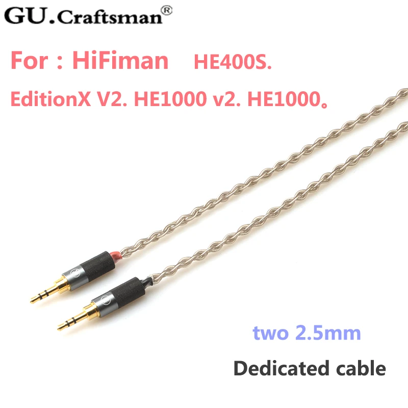 GUcraftsman 6n серебристый для HIFIman HE400s HE1000 v2 Edition X V2 HE1000 EDX 3,5 мм/2,5 мм/4,4 мм кабель для наушников