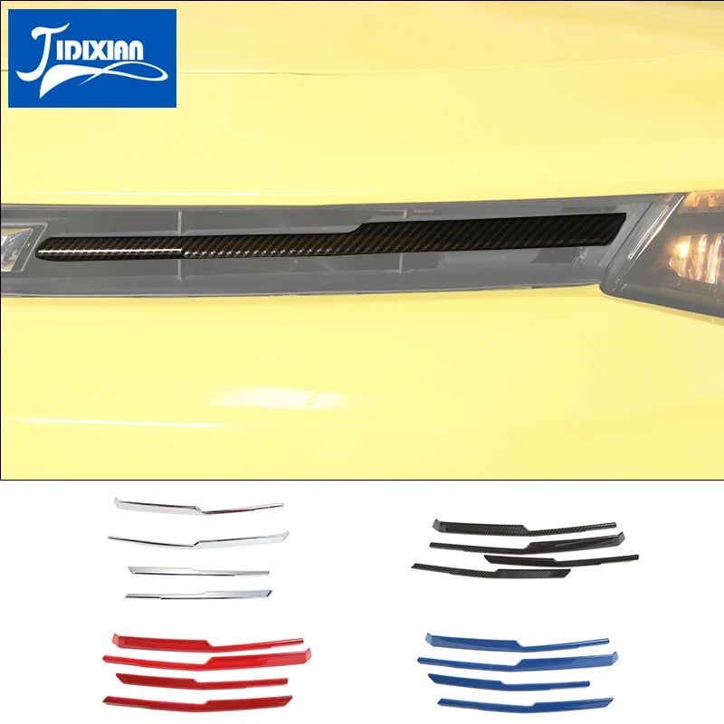 

JIDIXIAN Car Exterior Front Grille Cover Decoration Trim ABS Stickers for Chevrolet Camaro 2017 Up Car Accessories Styling