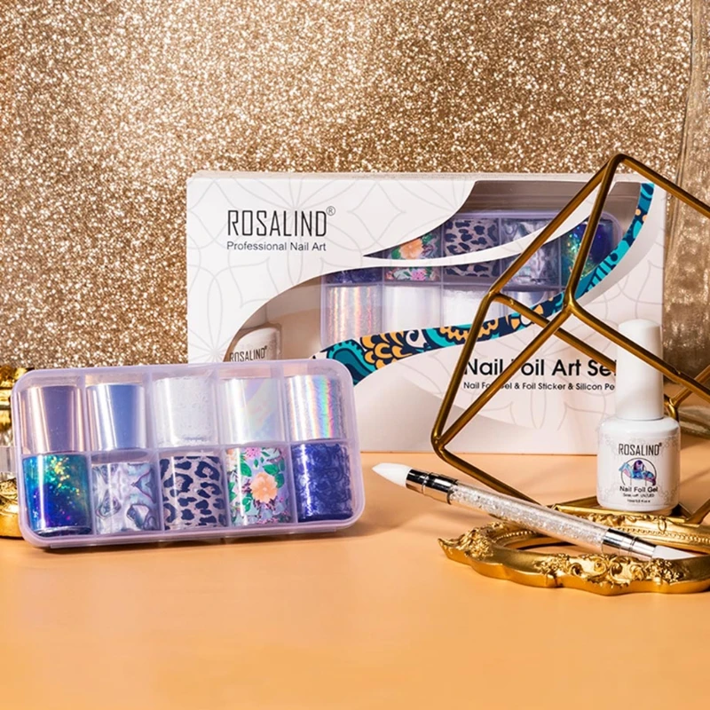 

1 Set Nail Foil Full Wrap Nails Art Polish Transfer DIY Manicure