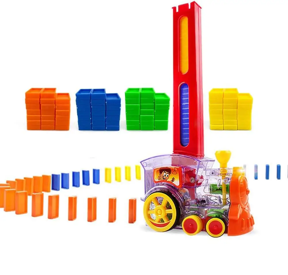 

RCtown домино, поезд, набор блоков домино, строительная Штабелируемая игрушка, красочный семейный набор для девочек, детская развивающая игруш...