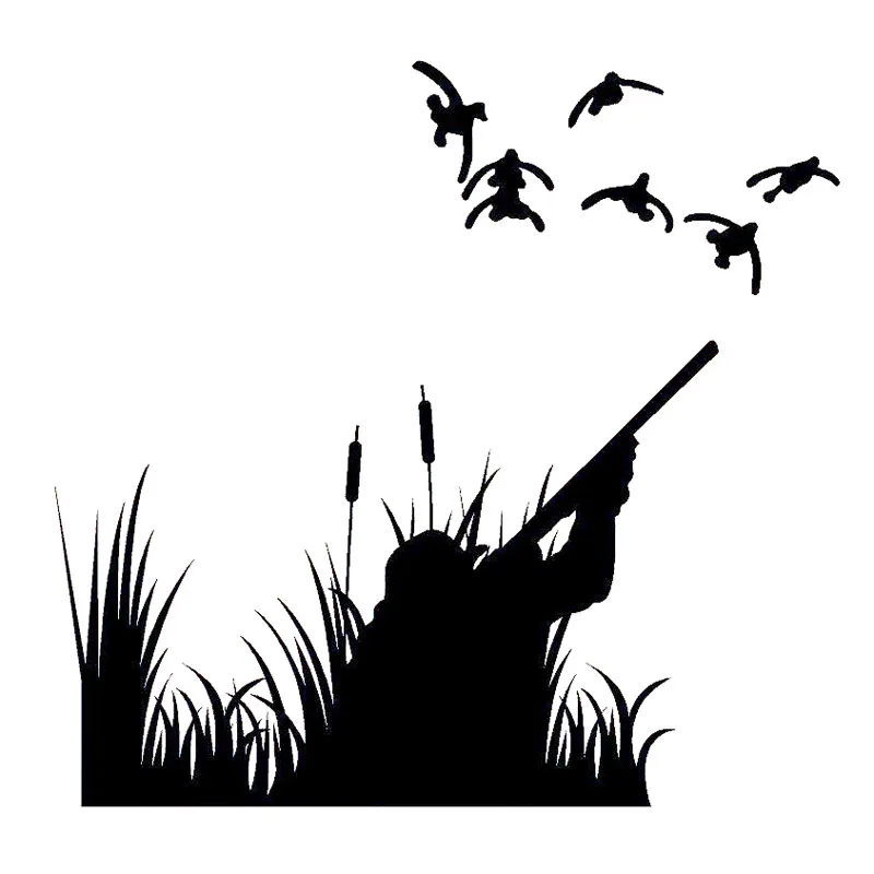 

15cmx14cm Funny hunter and bird Car Sticker Motorcycle Bumper Trunk Laptop Window Decals Vinyl Car Styling Decoration
