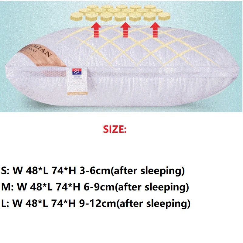Новинка 2021 модная Белая Подушка из мягкой ткани с перьями эластичная для сна