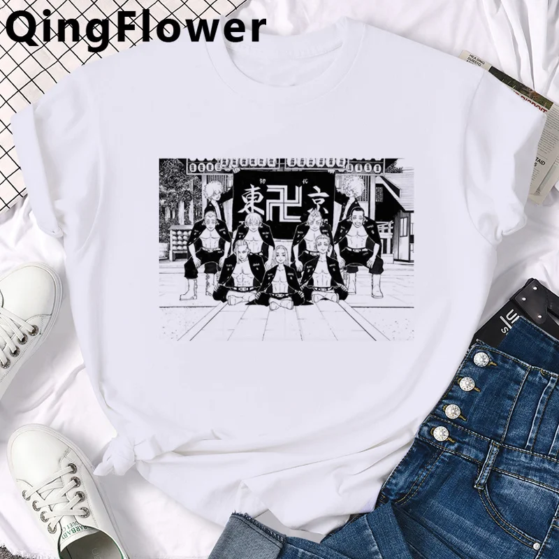 

Мужская футболка ulzzang, белая футболка с рисунком из аниме Токийский Мстители, лето 2020