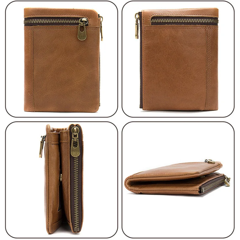 Кошелек из натуральной кожи для мужчин и женщин мягкой коровьей короткий двойной