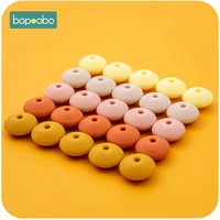 bopoobo 100pc silicone chewable beads for pacifier chain holder diy crafts abacus bead chewing necklace beading for baby to chew