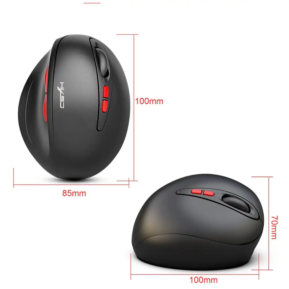 Перезаряжаемая беспроводная мышка эргономичная оптическая 2 4G 1200/1600/2400 dpi свет