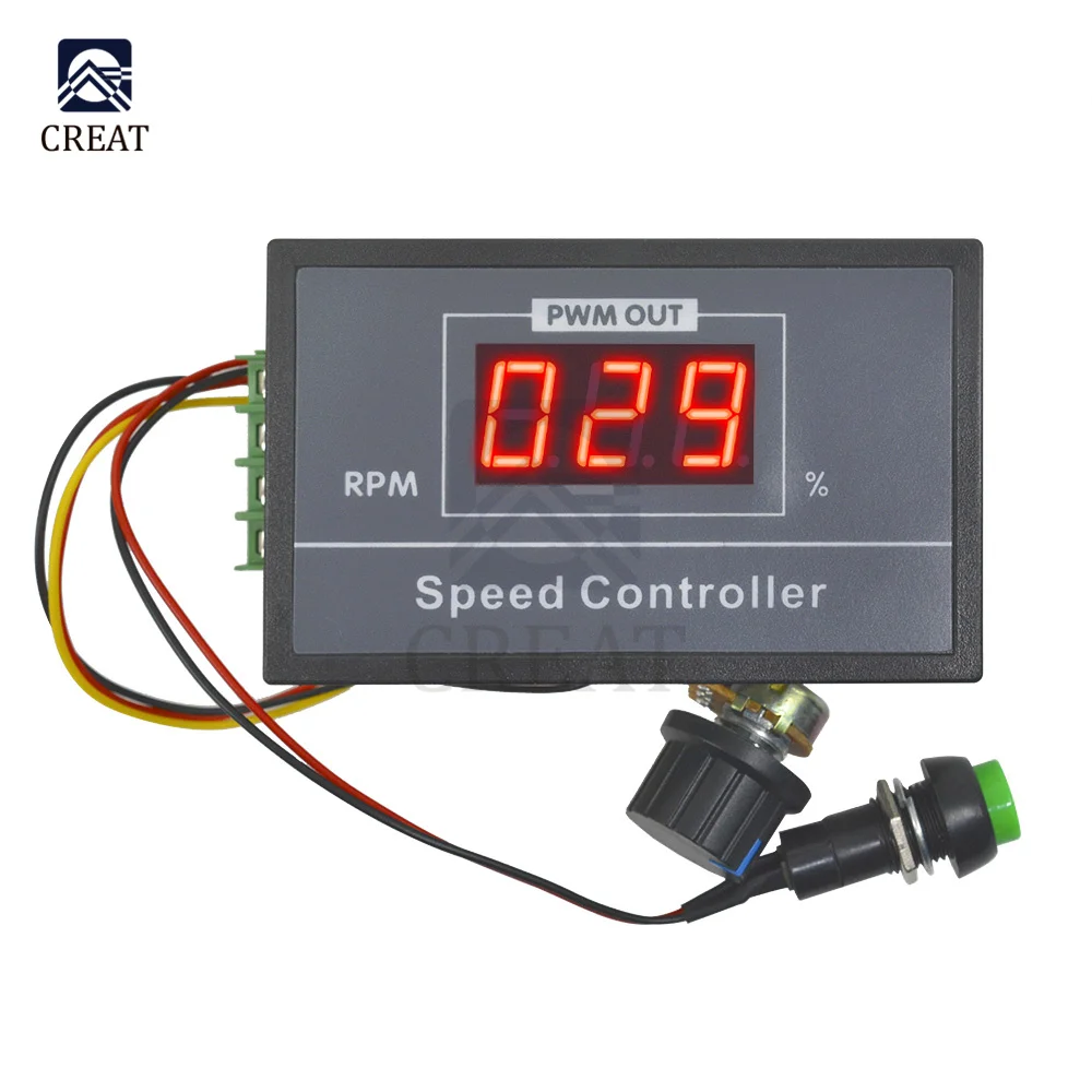 Контроллер скорости двигателя PWM с поворотным переключателем потенциометра B100K DC