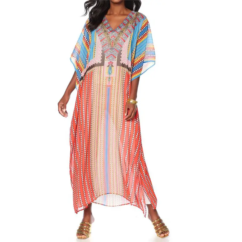 Летнее пляжное платье в богемном стиле с вышивкой модель 2020 года женская пляжная
