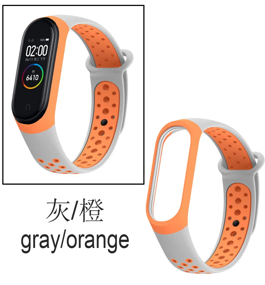 Чехол для Xiaomi miband 4 3 силиконовый двухцветный сменный ремешок наручных часов xiaomi mi