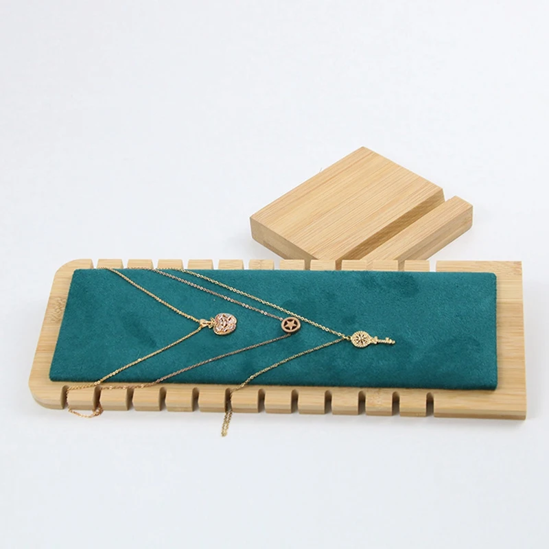 

Jewelry Shelf Display Stand Creative Solid Bamboo Wood Necklace Pendant Portrait Neck Model Display Shelf Jewelry