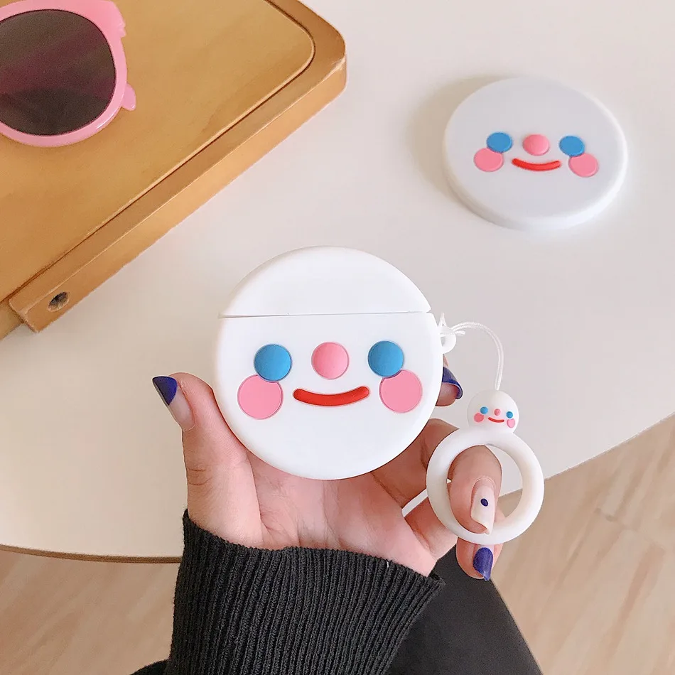 506B Чехол для наушников Airpods 2 чехол силиконовый милый цвет медведь свинья собака чехол для Apple Air pods наушники чехол для наушников кольцо ремешок - Цвет: 506B