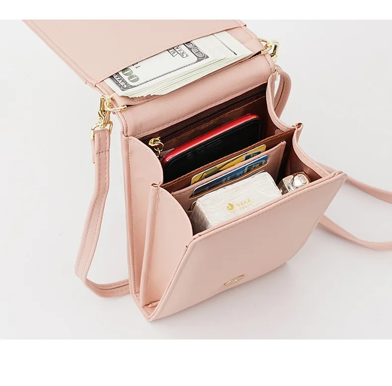 

86Women's zipper handbag large capacity chain bag fashion mobile phone bag popular wallet chain