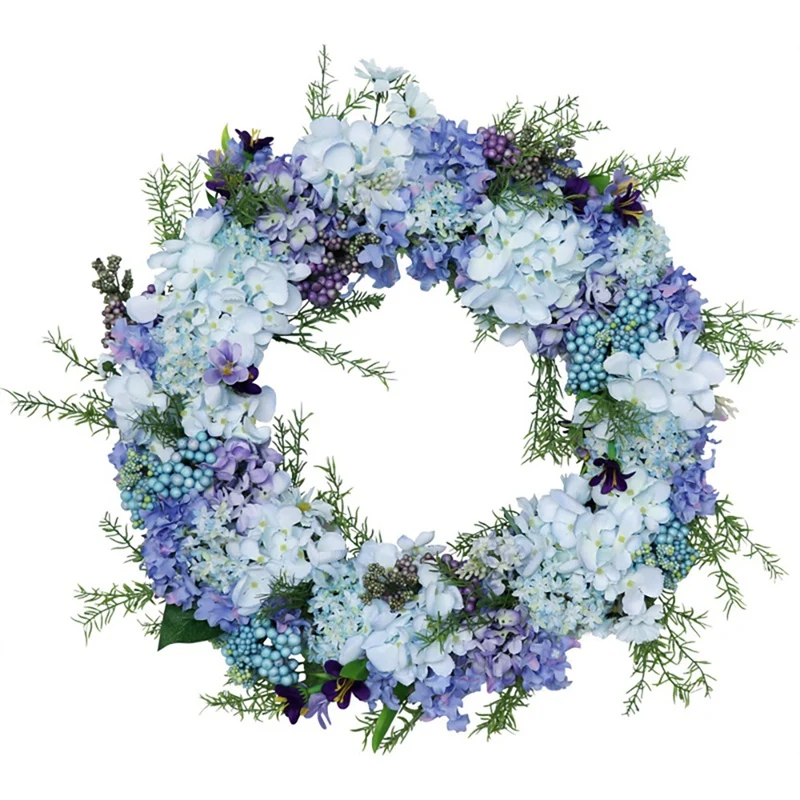

Искусственный венок гортензии, Рождественский венок для входной двери, окон на стену, Свадебная вечеринка, фермерское украшение для дома