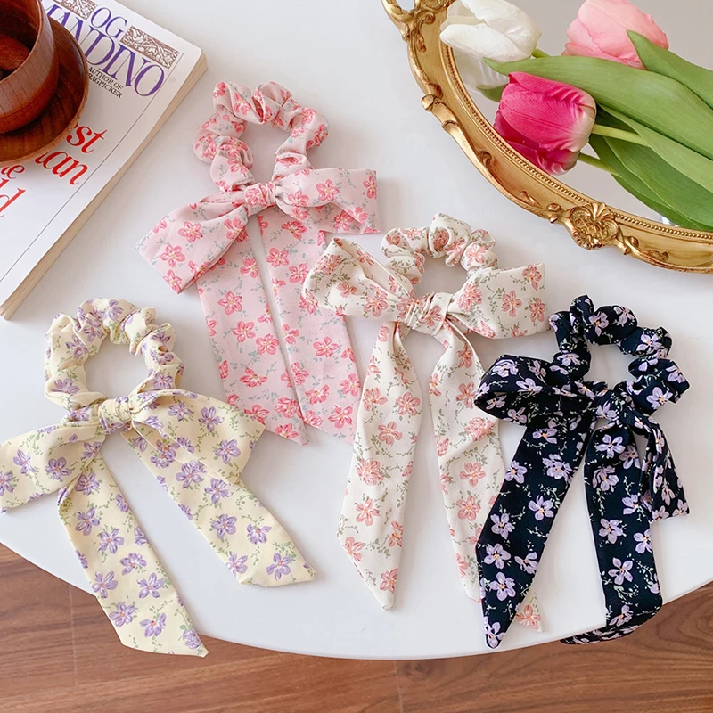 

Ponytail Holder Hairband Bow Knot Scrunchy Girls Hair Ties Bows Candy Color Women Hair Scrunchie Hair Accessories Christmas