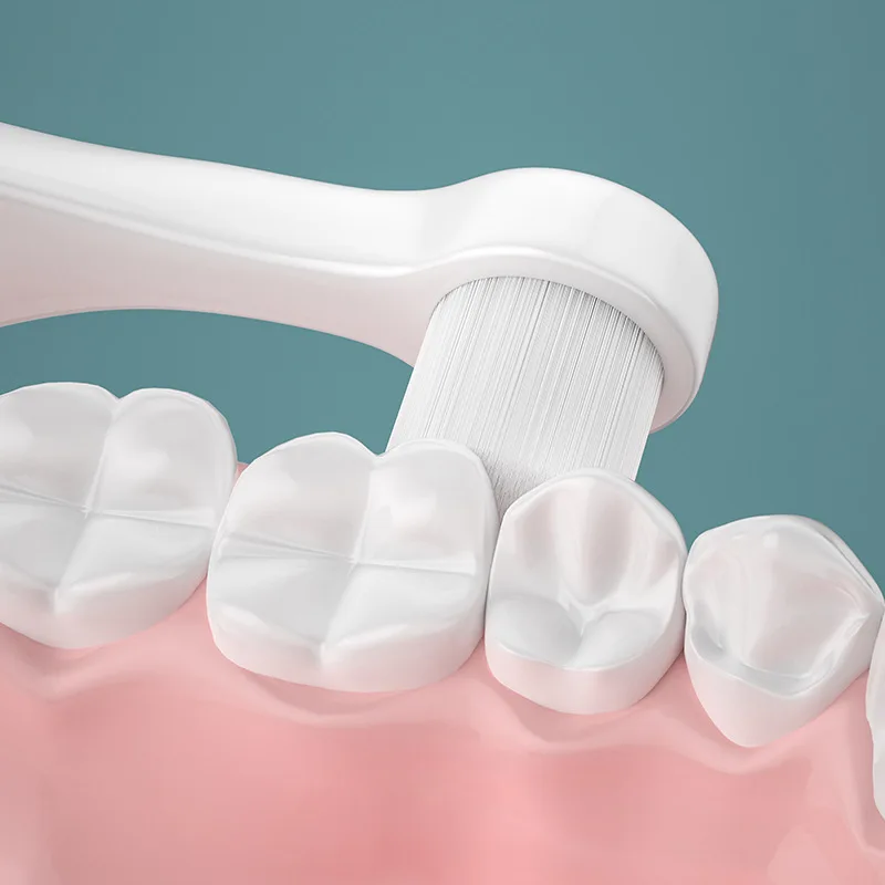 Cepillo de dientes con mango de anillo y cabeza redonda para ni&ntilde;os, cerdas suaves de 0,08mm, Material seguro, dise&ntilde;o antideslizante, protege los dientes del beb&eacute;-3