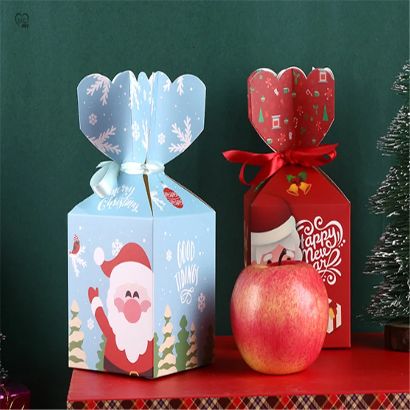 5 шт. креативная Подарочная коробка с рисунком яблока на Рождество украшение для