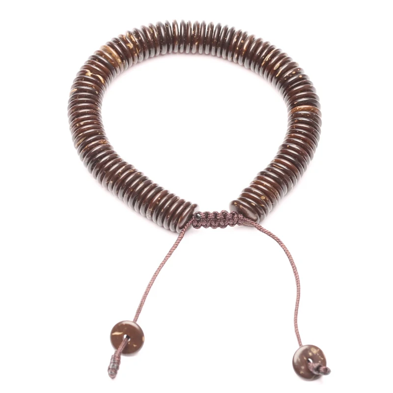 

Natural Coconut Shell Adjustable Jewelry 99 beads Coconut Shell Charm Bracelet