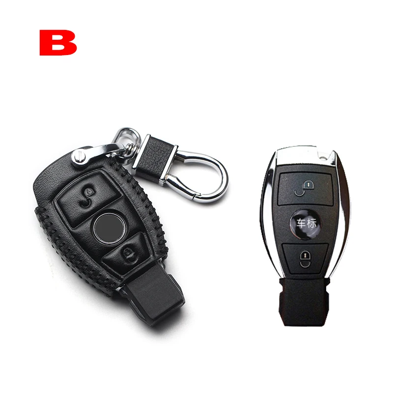B Black line Чехол для автомобильных ключей, защитный чехол для Mercedes Benz W202 W203 W204 AMG W210 W211 C S E class W212 W176 GLA - Название цвета: B Black line