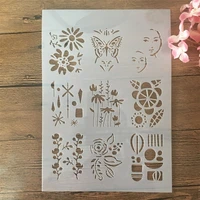 a4 29cm 9 patterns butterfly leaves diy layering stencils wall painting scrapbook coloring embossing album decorative template