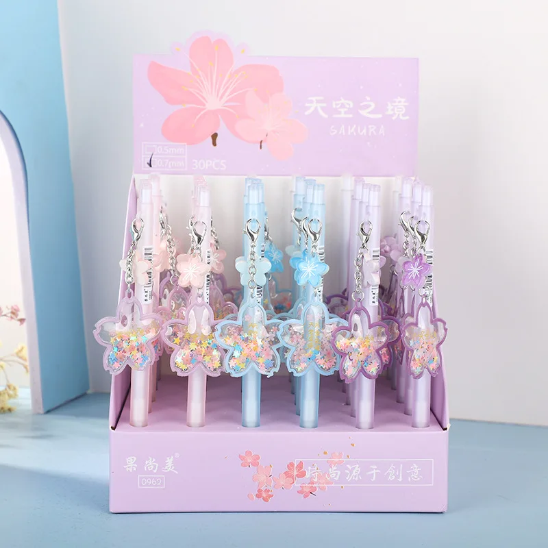 

Ручка автоматическая с пайетками и вишней, 30 шт./лот