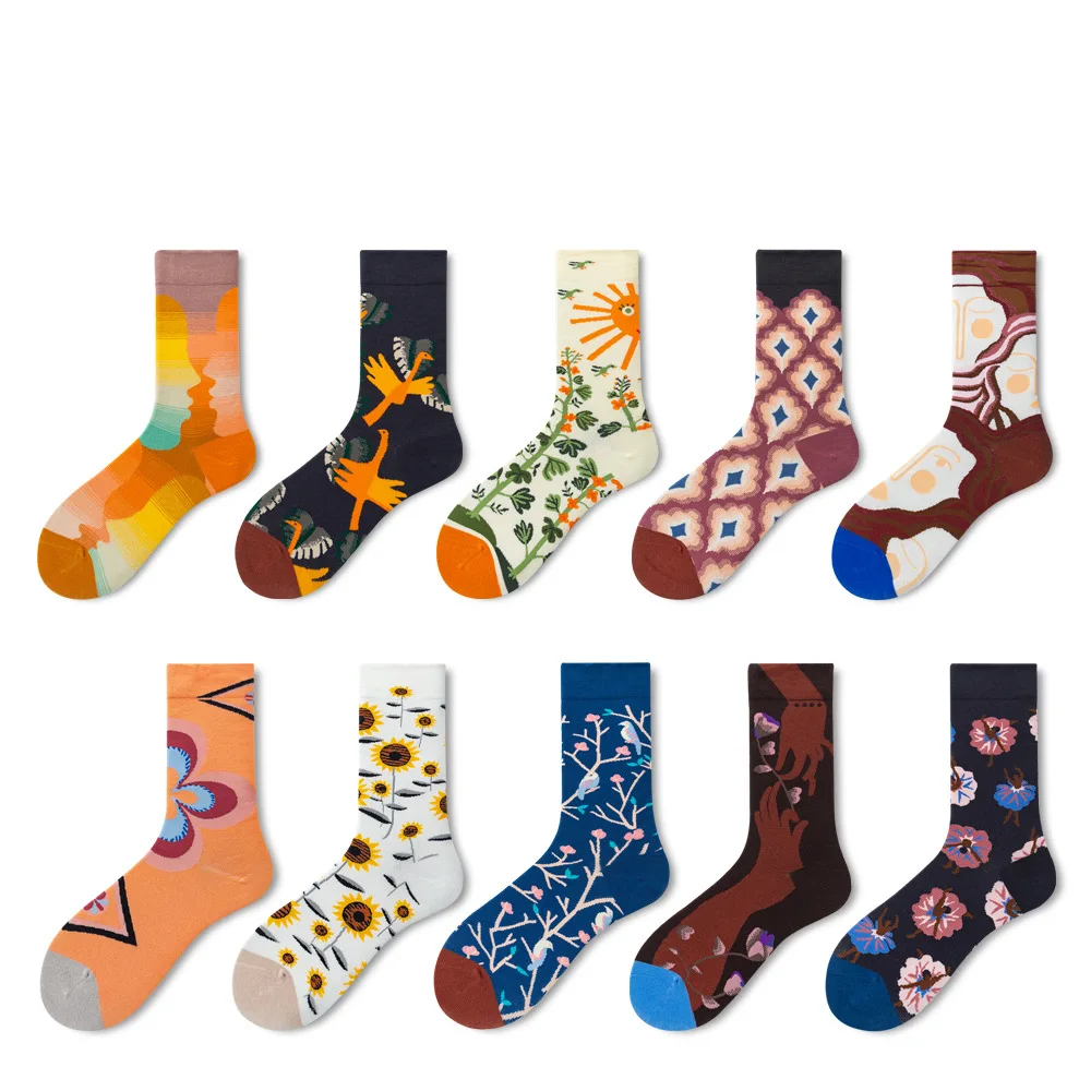

Harajuku Couple Cartoon Korean Fashion Autumn Plant Man Winter Cute Cotton Animal Korean Socks Kawaii Funny Gifts for Men Sock
