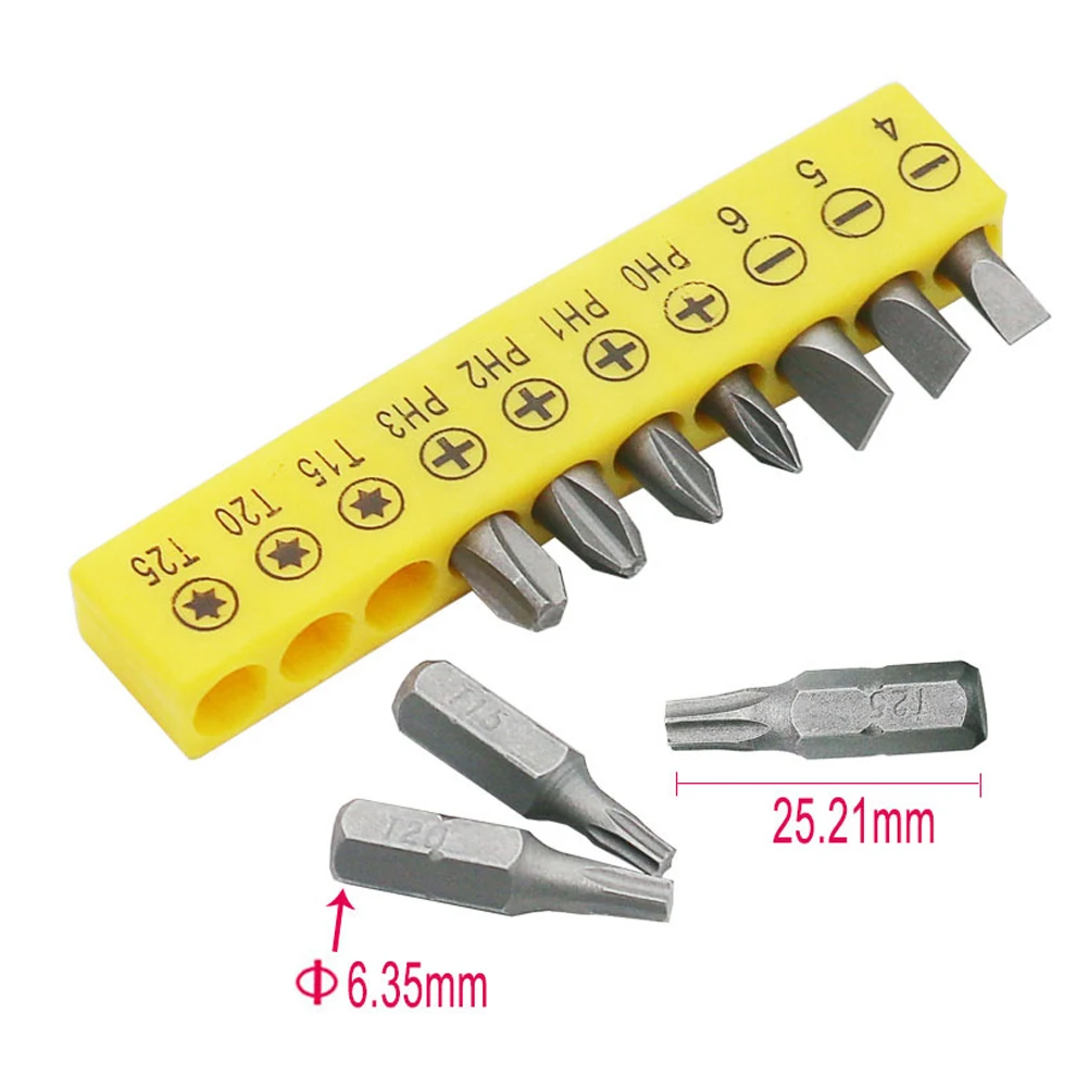 10 шт./компл. Набор отверток 45 сталь электрическая отвертка партия головка