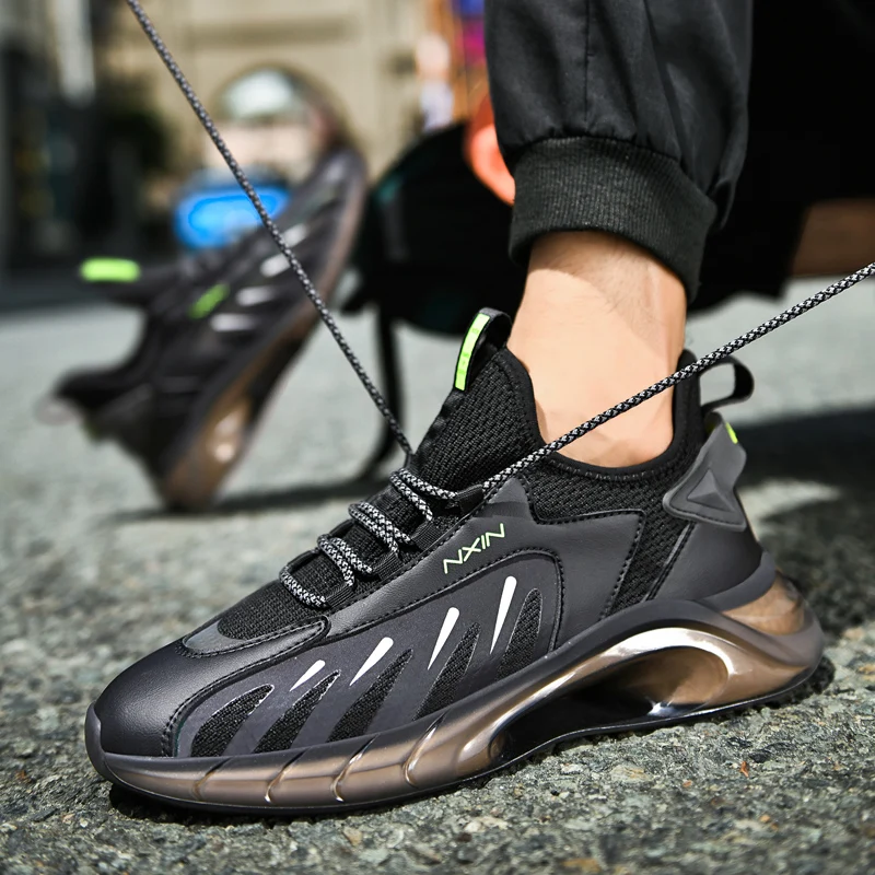 

Summer light running shoes men's running black sneakers outdoor running white tennis sneakers fitness X193