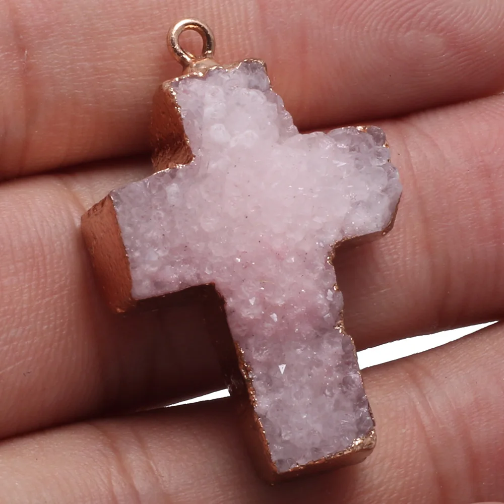 Взрывчатые Новые Подвески с драгоценными камнями в форме Креста Агаты