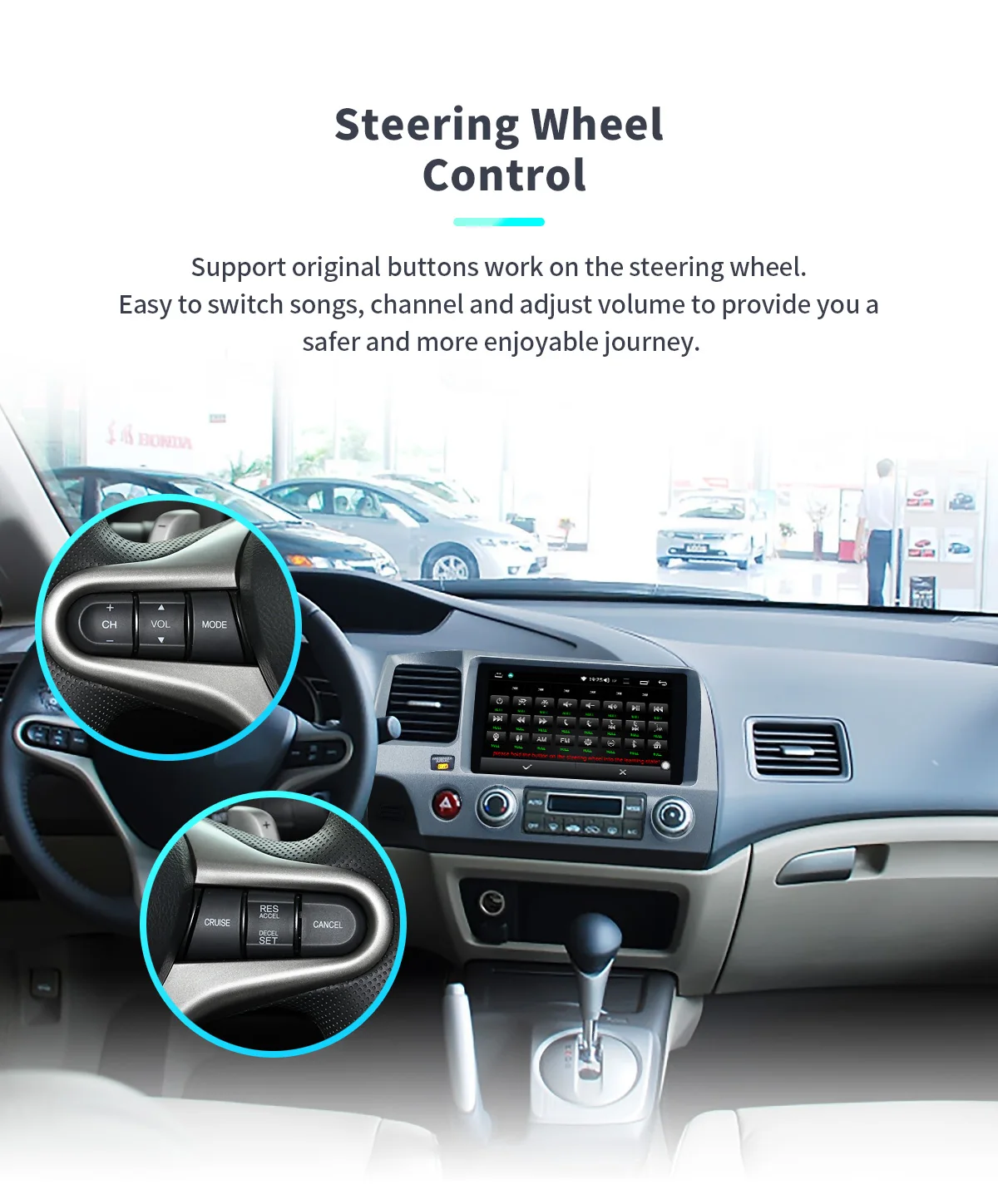 " головное устройство 4 Гб+ 64 ГБ Android автомобильное радио стерео для Honda Civic 2006-2011 gps мультимедийный плеер Встроенный 4G модем DSP Carplay