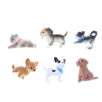 6pcs lot For Doll House 1 12 Scale Simulation Cat And Dog Miniature Model Doll House Accessories Kids Favor Gifts