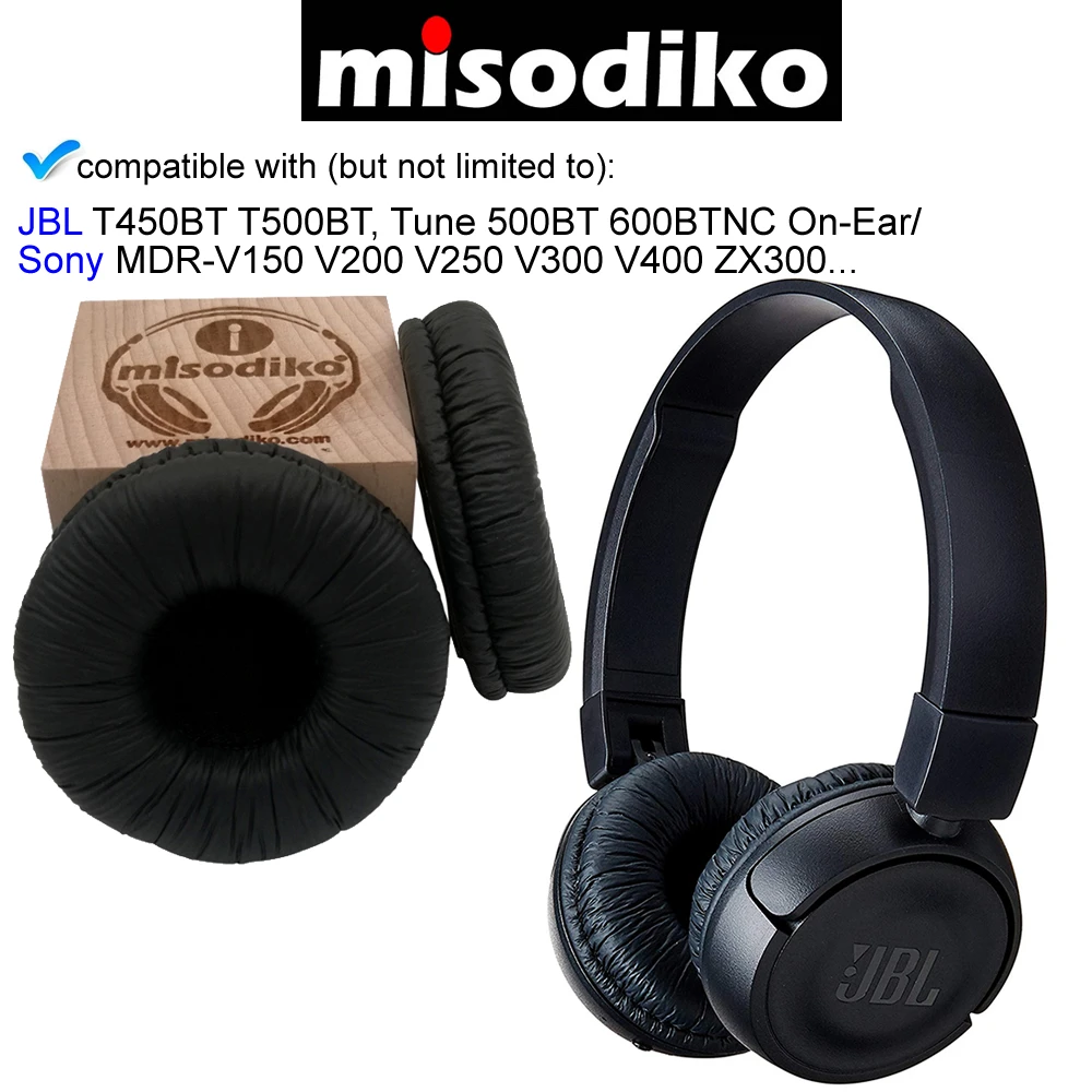 Замена misodiko 70 мм подушки амбушюры-для JBL T450BT T500BT Tune 500BT 600BTNC на ухо/sony MDR-V150 V200 V250 V300 V400