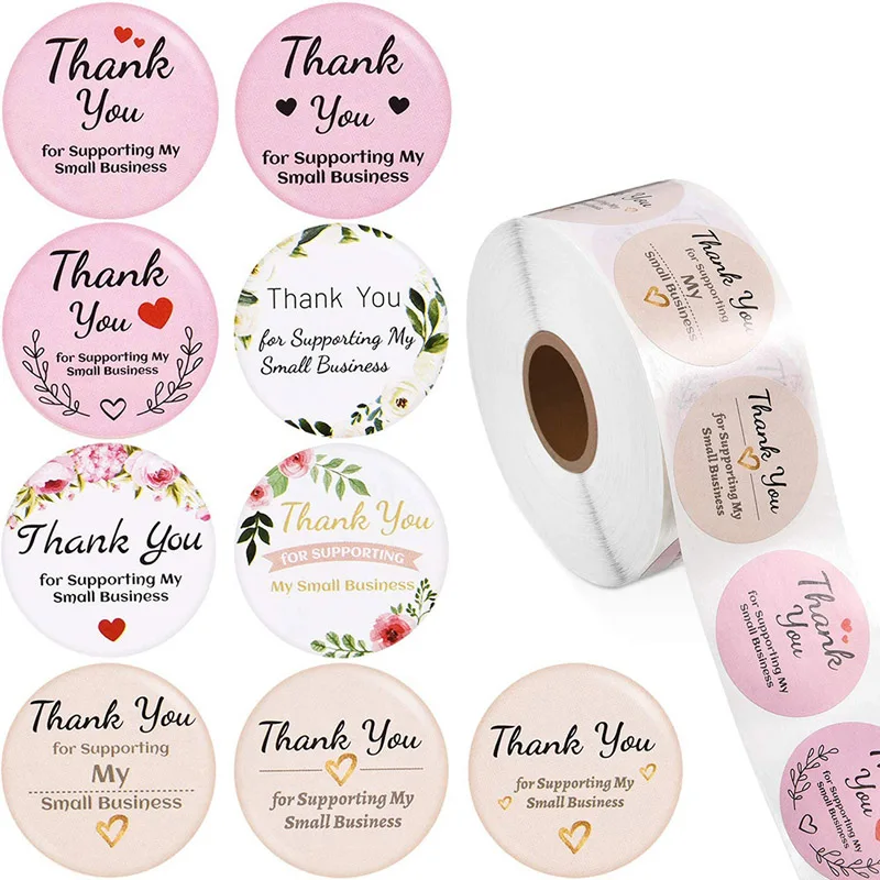 

500pcs Thank You Stickers Seal Labels Scrapbook Handmade Sticker Wedding Party Christmas Gift Bag Decorations 25mm
