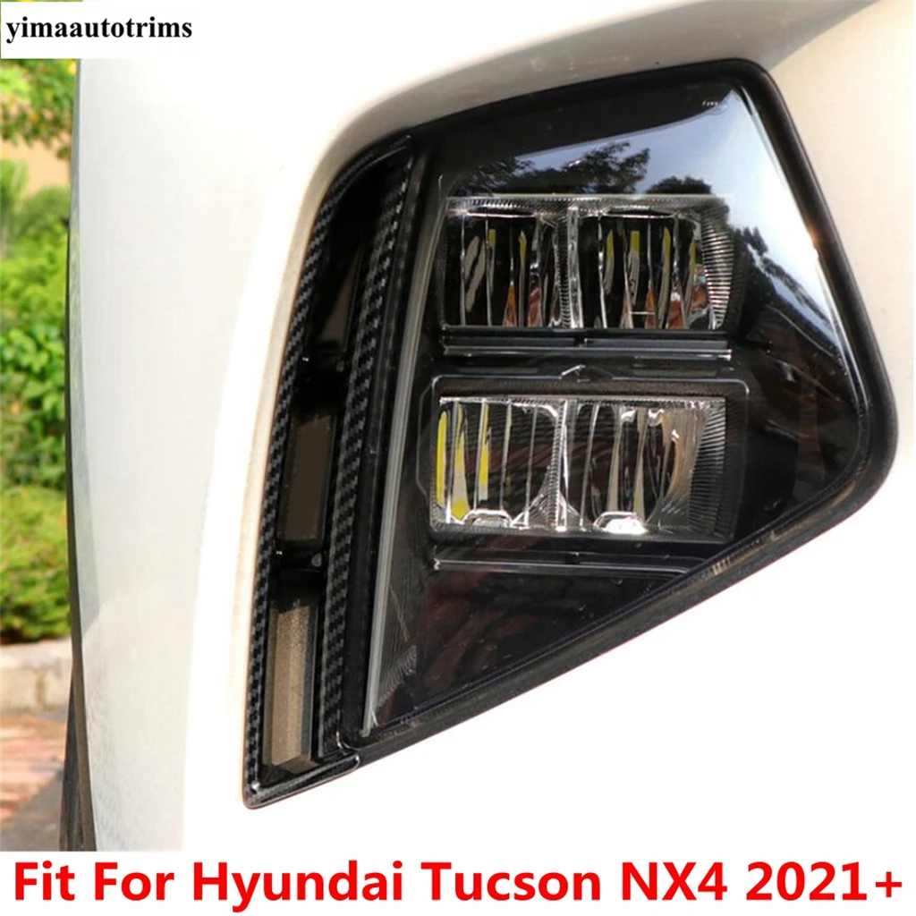 

Front Fog Light Lamp Foglight Strip Cover Trim For Hyundai Tucson NX4 2021 - 2023 ABS Chrome / Carbon Fiber Accessories Exterior