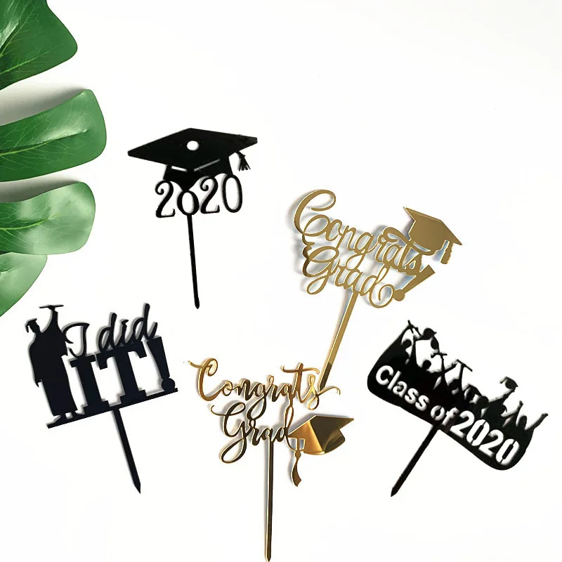 Персонализированные Выпускной кекс Toppers градация украшения 2020 вставка для торта