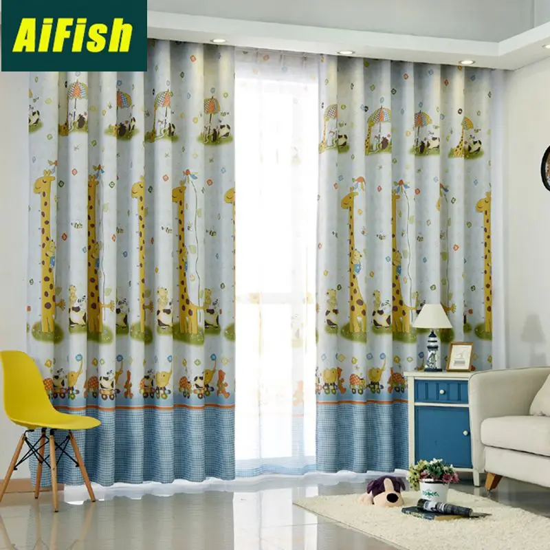Затемняющие шторы Северной Европы занавески с изображением жирафа для спальни