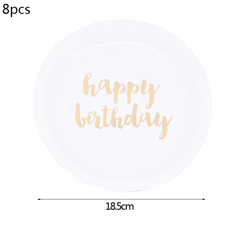 B05 8pcs plates С Рождеством золотые тарелки в полоску чашки Бумага соломки для дней рождения праздничный набор столовой посуды для свадьбы или «нулевого дня рождения» курица декоративные принадлежности для вечеринок - Цвет: B05 8pcs plates