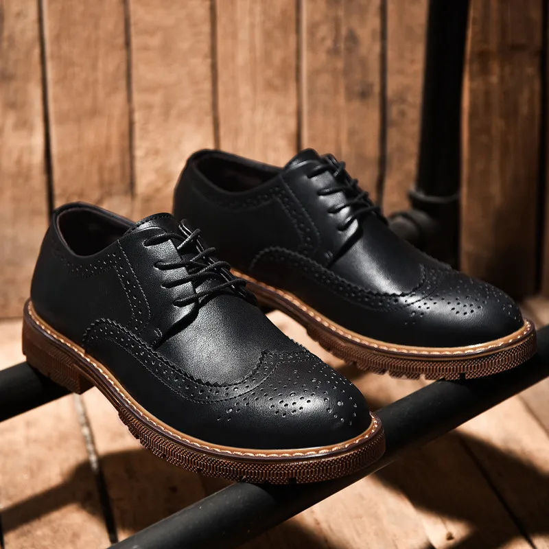 Мужская повседневная обувь мужские туфли на плоской подошве удобные кожаные