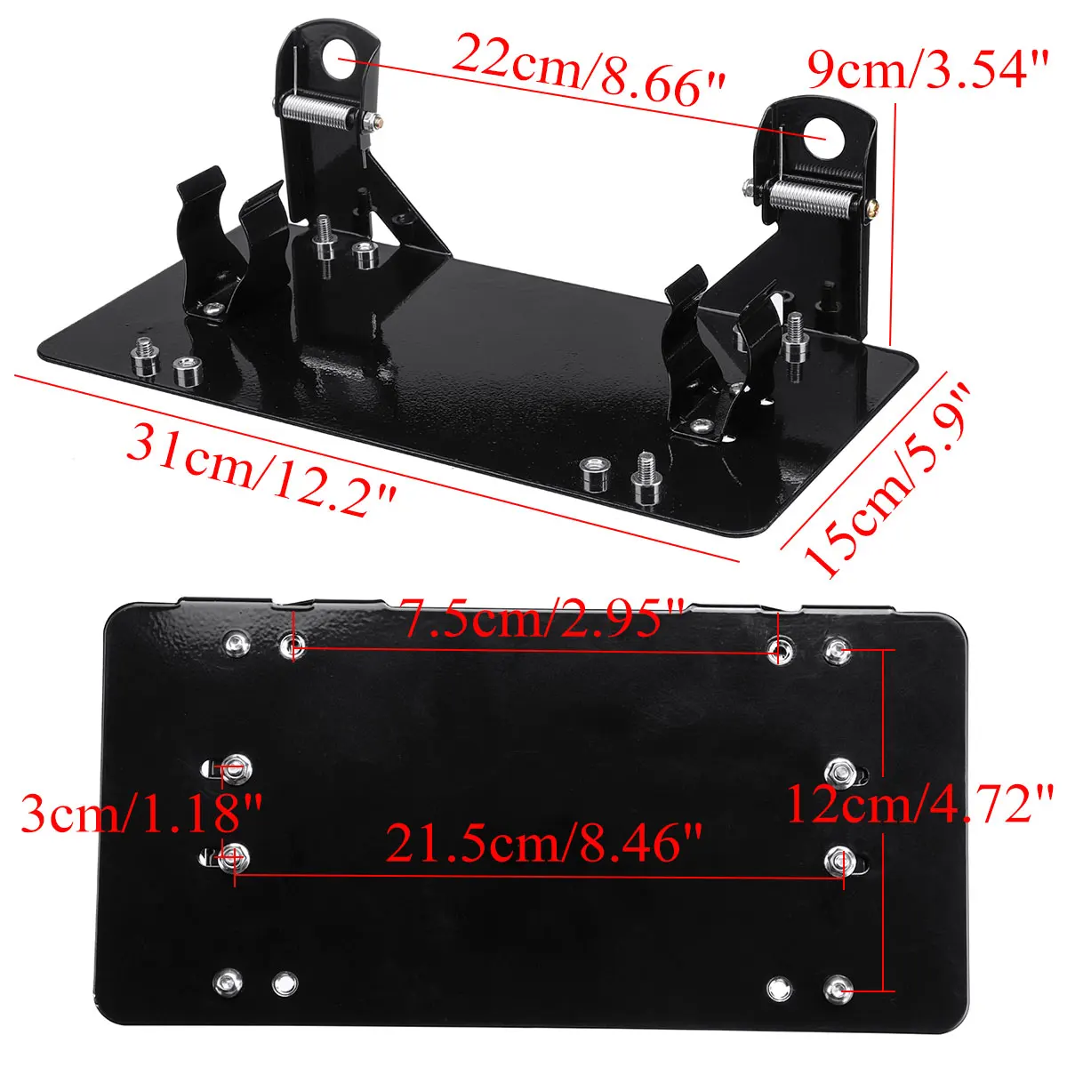 

New Car Electric Winch License Plate Holder Bracket Winch Roller Guide Rope License Plate Frame Mount Bracket For Fairlead