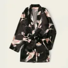 Шелк кран халат для женщин обувь из сатина для невесты, платье подружки невесты, свадебное платье сексуальный халат кимоно ночное платье повседневное ночная рубашка спа-пижамы