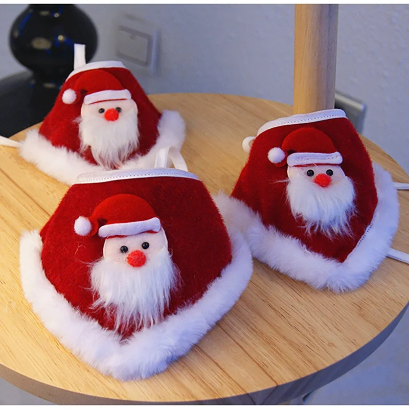 Рождественский шарф для питомца собаки кошки Санта-Клауса нагрудники