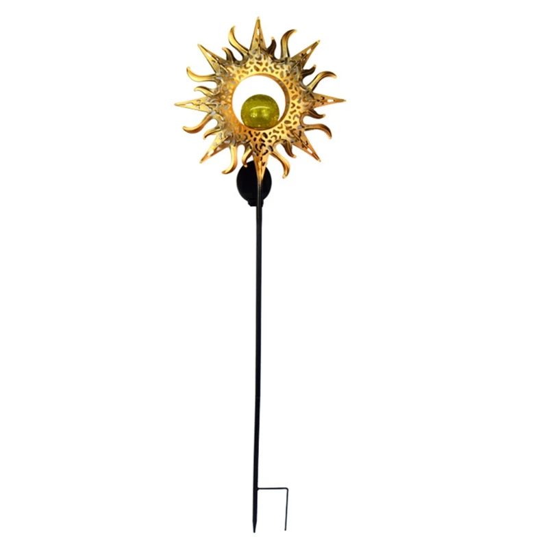 

H7JB Flame Sun Hollow Lawn Lamp Solar Powered Garden Spike Lights Outdoor LED Flower Decorative Waterproof Landscape Path Lawn