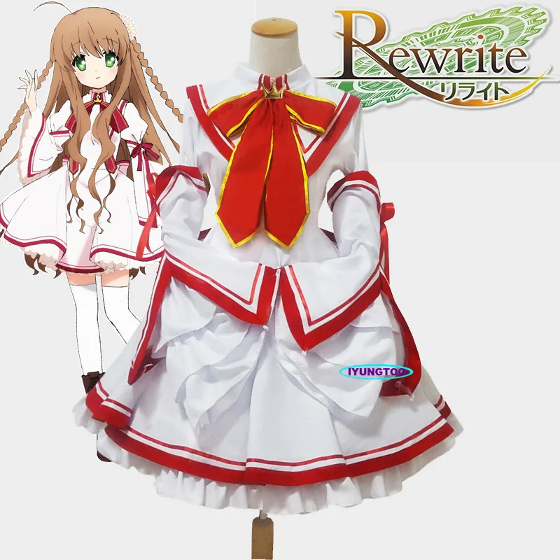 Аниме Костюмы Rewrite Kanbe kotory Косплей Платья женская школьная форма юбки Kawaii