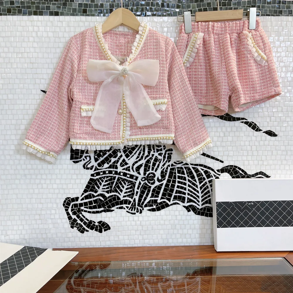 

Новая детская одежда для ранней осени 2021, маленькая юбка-костюм для девочек, дизайн с галстуком-бабочкой, Женский темпераментный, милый и ми...