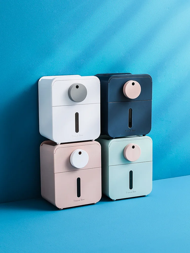 

Waterproof Wall Mount Toilet Paper Holder Shelf Bathroom with Phone Shelf Bathroom Tissue Toilet Paper Roll Holder Storage Box