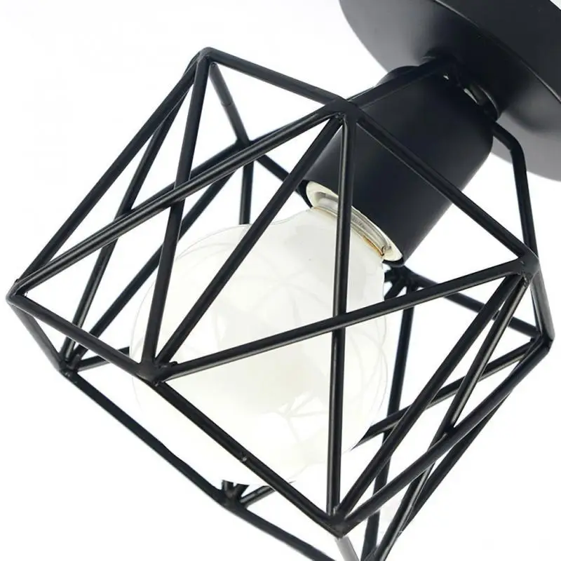 

220V E27 LED Retro Industrial Style Ceiling Light Creative Modern Black Iron Craft Light Kitchen Bedroom Balcony Hotel Bar LED
