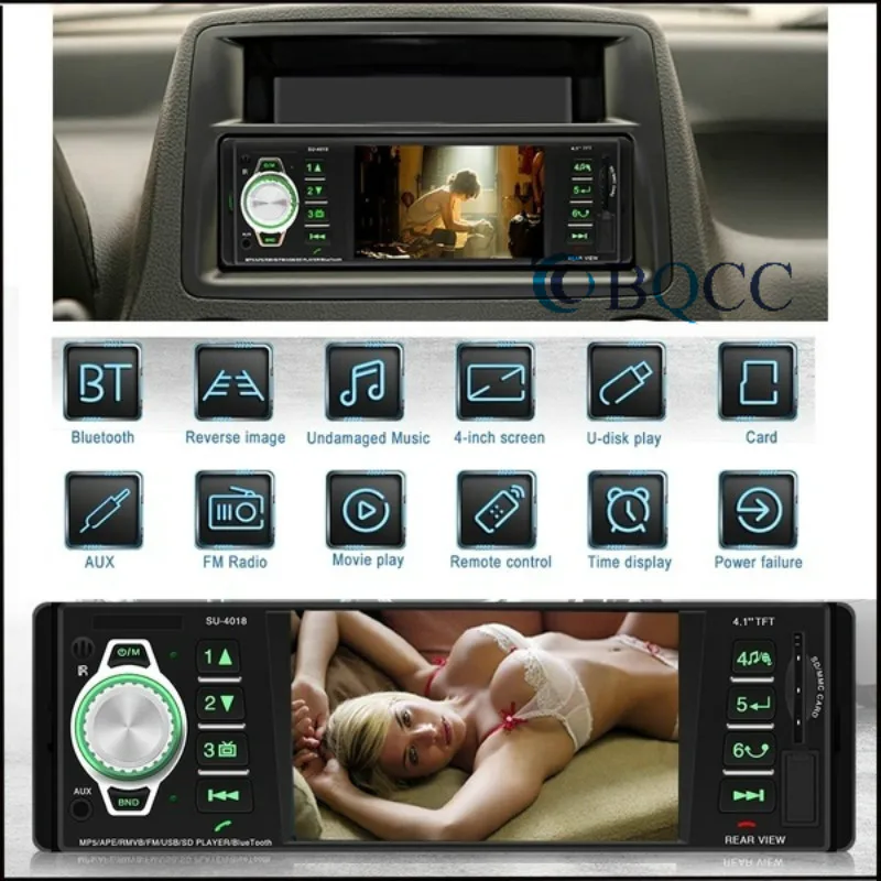 Автомагнитола 5 мп MP3 MP4 плеер 4 1 дюйма HD TFT 12 в FM/USB/SD/поддержка Bluetooth дистанционное