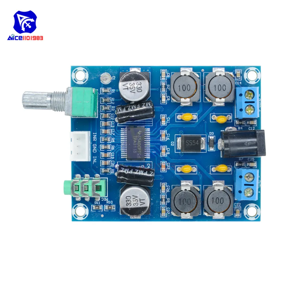 Diymore TPA3118D2 стерео усилитель мощности модуль DC 12 В 24 в 28 В двухканальный 45 Вт* 2 Цифровой HD издание Аудио Усилитель мощности доска